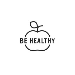 black thin line be healthy logo