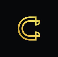  Professional Innovative Initial C logo and CC logo. Letter C CC Minimal elegant Monogram. Premium Business Artistic Alphabet symbol and sign