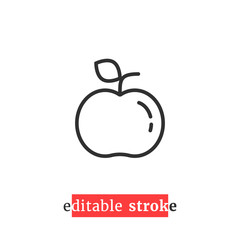 minimal editable stroke apple icon