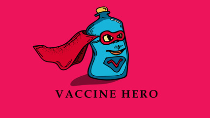 An illustration about vaccine will be the hero in this world pandemic. Stop the infection and free the world from contagious disease