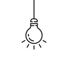 black hanging thin line bulb
