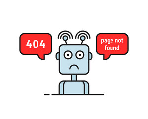 sad robot like funny 404 error