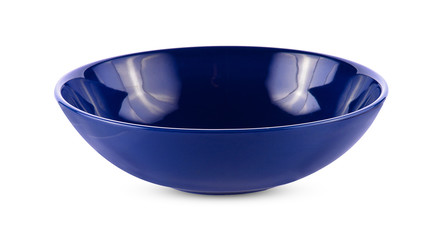 Blue bowl isolated on white background