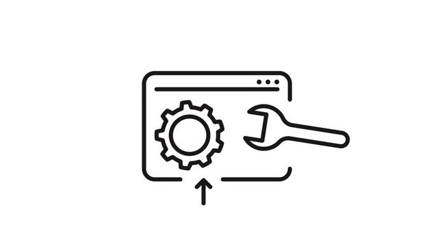 Development animation icon on white background. Line style. HD video