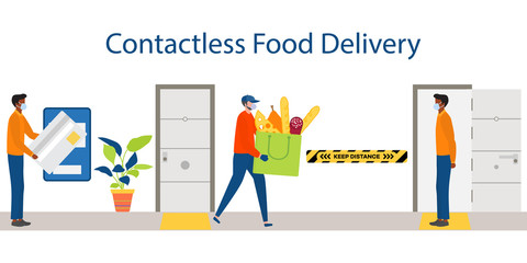 Coronavirus COVID-19 Contactless delivery People