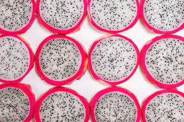 Sweet tasty dragon fruit or pitaya slices.