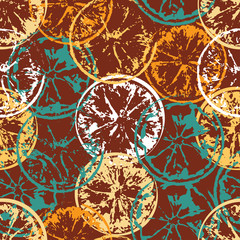 lemon prints on a brown background. seamless pattern