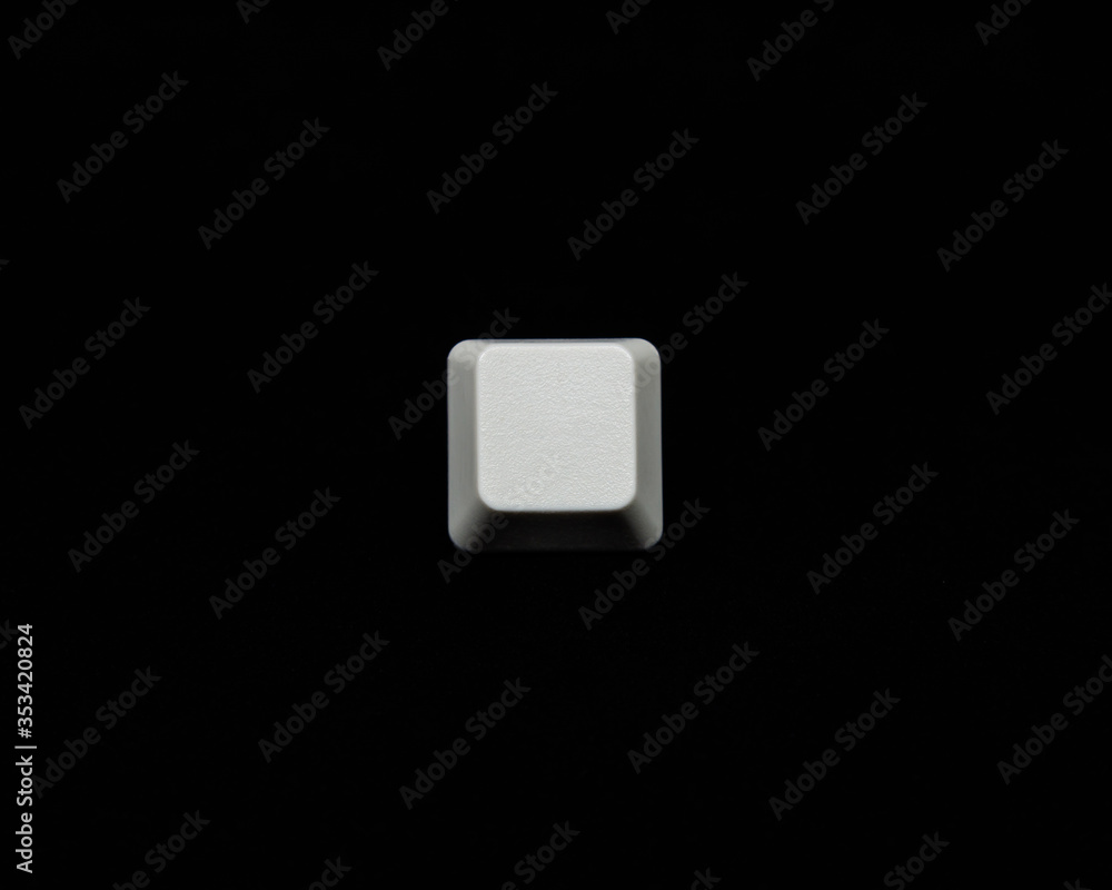 Poster white keyboard button isolated on black background
