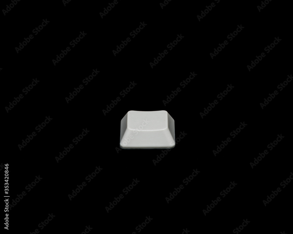 Poster white keyboard button isolated on black background