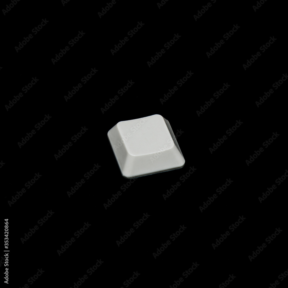Poster white keyboard button isolated on black background