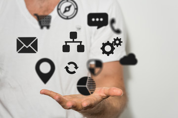 data network digital in hand concept