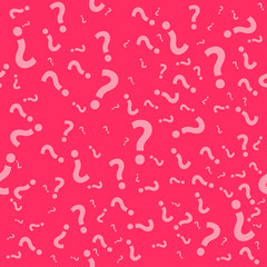 Question mark seamless pattern. Trivia poster design template, random punctuation marks background, quiz loading page, vector illustration
