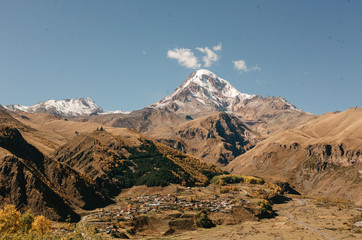 mountain landscape with snow