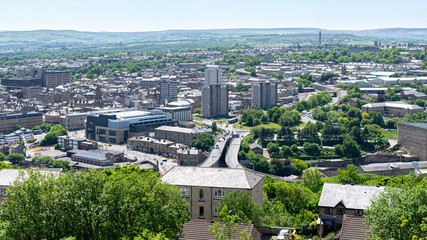 aerial view of Halifax in West Yorkshire