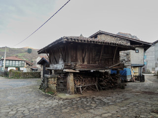 A granary in Soto de Agues Asturias. Spain
