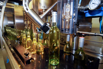 Modern industrial wine bottling plant