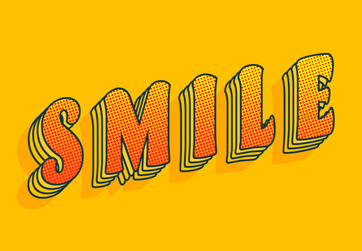 Layered Text Effect with Polka Dots