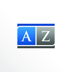Initial Letter AZ Square Logo Design