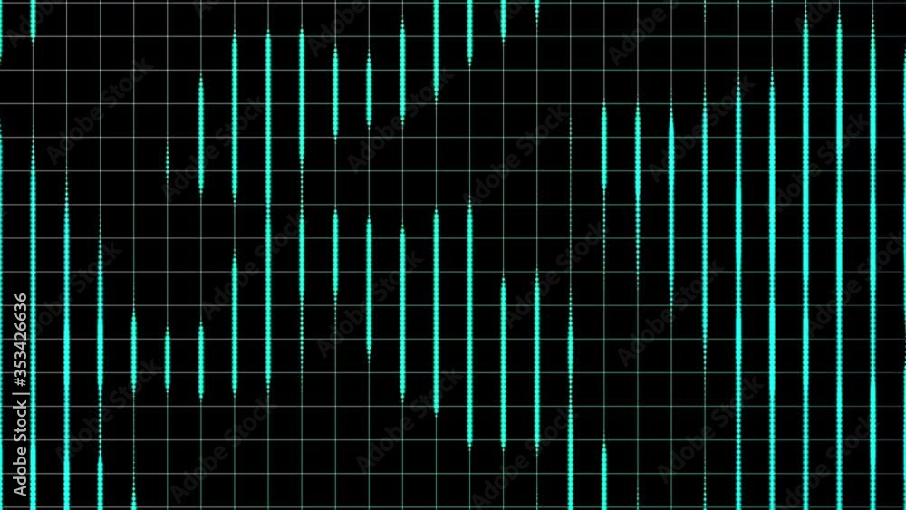 Poster approximation of a grid producing neon light on the black backgroud.