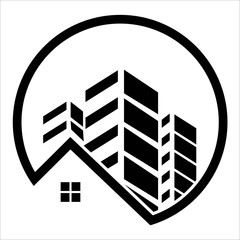 Roof Property And Building Logo Designs Template

