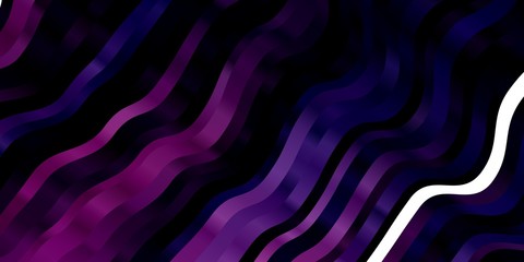 Dark Pink vector texture with circular arc. Abstract illustration with bandy gradient lines. Best design for your posters, banners.