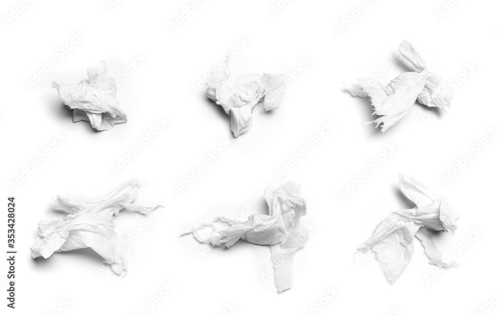 Wall mural White tissues on white background