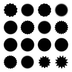 Fototapeta premium Black award medal rounded icons graphic design template vector set isolated on white.