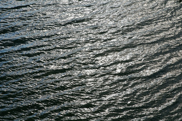 Windy water surface with sunlight