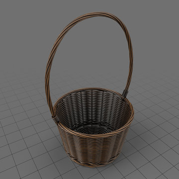Wicker basket with handle