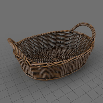 Oval wicker basket with handles