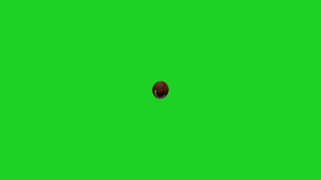 American football thrown by a quarterback on a green screen background