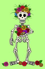 Vector illustration of a spring skeleton