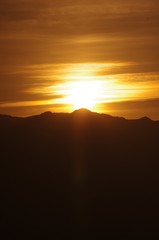 Colofour sunset in the Sierra Bernia , Altea, Spain.