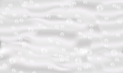 Bath foam isolated on transparent background. Shampoo bubbles texture.Sparkling shampoo and bath lather vector illustration.