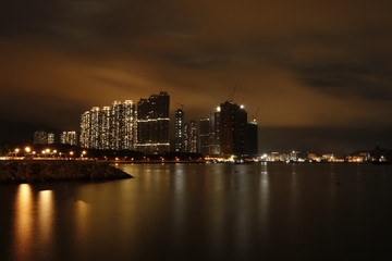 Fototapeta na wymiar hong kong at night