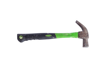 Old hammer on a white background clipping path