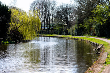 Leeds to Liverpool canal at Blackburn, Lancashire, England