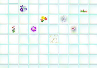 The abstract drawing picture of wall of the kitchen room with variety of decorate tile sheet for background, Gift Wrap ,wallpaper, fabric print, cloth texture, illustration. Vector