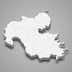 Obraz premium Oita 3d map prefecture of Japan Template for your design