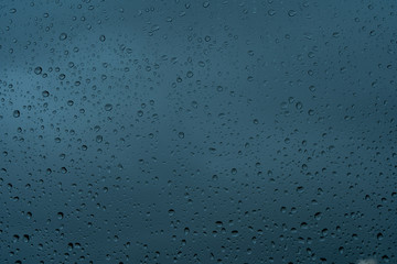 Rain drops on the window glass