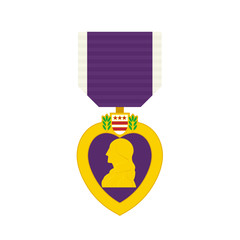 Military purple heart medal icon. Clipart image isolated on white background