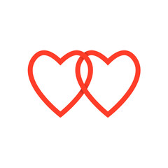 Double heart icon. Clipart image isolated on white background