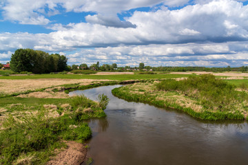 Fototapeta na wymiar Dolina Górnej Narwi. Rzeka Narew, Podlasie, Polska