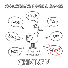 Cartoon Chicken Coloring Book