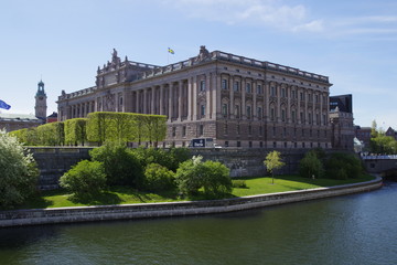 Fototapeta na wymiar Parlamentsgebäude-Gebäude in Stockholm. Schweden