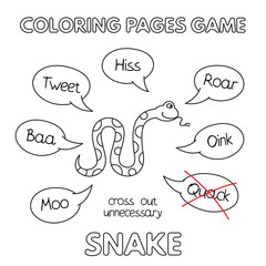 Cartoon Snake Coloring Book