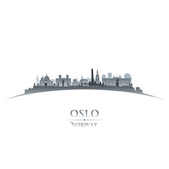 Oslo Norway city silhouette white background