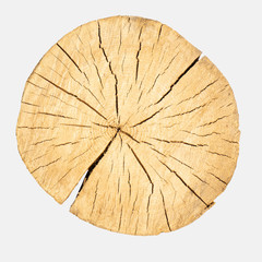 round cracked wood isolated