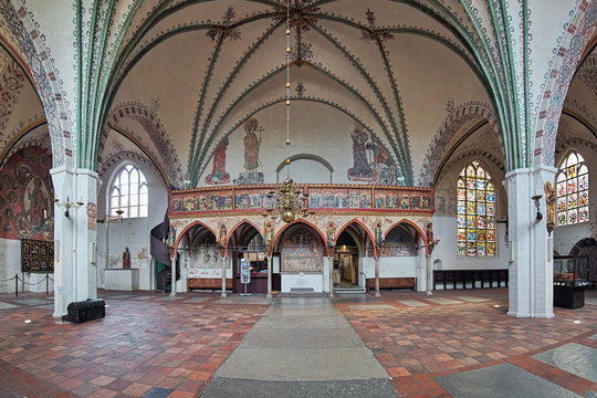 Lubeck, Germany. Interior of former church of Heiligen-Geist-Hospital (Hospital of the Holy Spirit). The hospital was founded in 1227. The church building was completed in 1286.