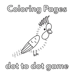 Fototapeta premium Cartoon Parrot Coloring Book